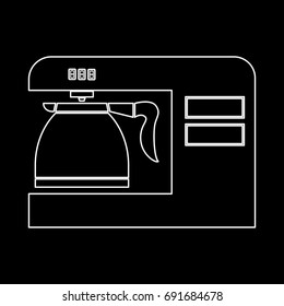 Coffeemaker, coffee machine white icon .