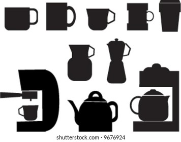 coffee-maker and coffee-pod and cups