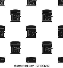 Coffeemaker icon in black style isolated on white background. Kitchen pattern stock vector illustration.