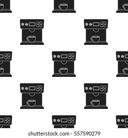 Coffeemaker icon in black style isolated on white background. Household appliance pattern stock vector illustration.
