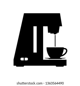 Coffeemaker icon. Coffee machine vector illustration isolated on white background. Barista equipment linear logo. Vector illustration.