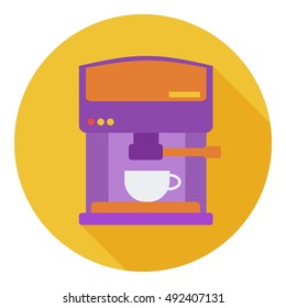 Coffeemaker icon in flat style isolated on white background. Kitchen symbol stock vector illustration.