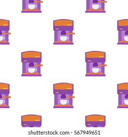 Coffeemaker icon in flat style isolated on white background. Kitchen pattern stock vector illustration.