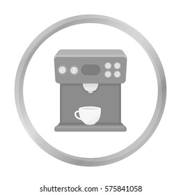 Coffeemaker icon in monochrome style isolated on white background. Household appliance symbol stock vector illustration.