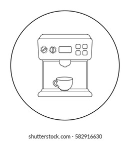 Coffeemaker icon in outline style isolated on white background. Household appliance symbol stock vector illustration.