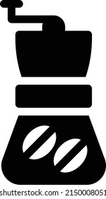 ícono plano de glifo vectorial de cafetera 
