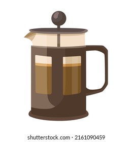 Coffeemaker vector illustration. Coffee or espresso machines with filters, cups and mugs, moka pot on white background