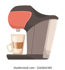 Coffeemaker vector illustration. Coffee or espresso machines with filters, cups and mugs, moka pot on white