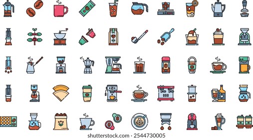 Coffeemakers and coffee icons High-Quality Vector Icons Collection with Editable Stroke. Ideal for Professional and Creative Projects.