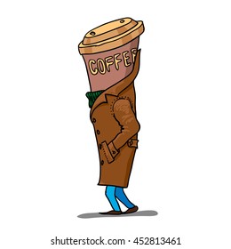 Coffeeman. color Cup of coffee. Vector illustration