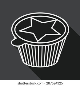 coffee-mate flat icon with long shadow, line icon