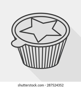 coffee-mate flat icon with long shadow, line icon