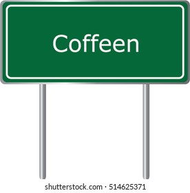 Coffeen , Illinois , road sign green vector illustration, road table, USA city