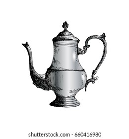 Coffeepot Hand Drawn Sketch Vector illustration