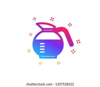 Coffeepot icon. Coffee Hot drink sign. Brewed fresh beverage symbol. Dynamic shapes. Gradient design coffeepot icon. Classic style. Vector