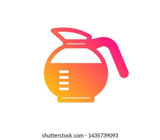 Coffeepot icon. Coffee Hot drink sign. Brewed fresh beverage symbol. Classic flat style. Gradient coffeepot icon. Vector