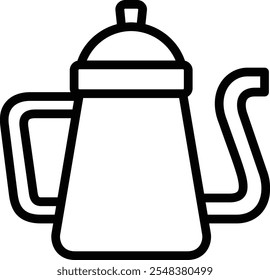 Coffeepot icon illustration design with outline, this is not made from any AI generation