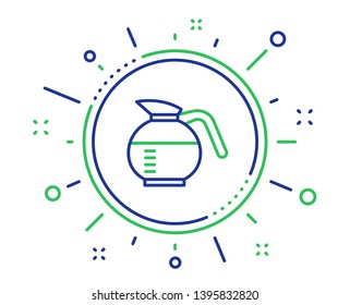 Coffeepot line icon. Coffee Hot drink sign. Brewed fresh beverage symbol. Quality design elements. Technology coffeepot button. Editable stroke. Vector