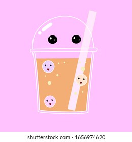 coffees and bubble tea,Cartoon pearl milk tea