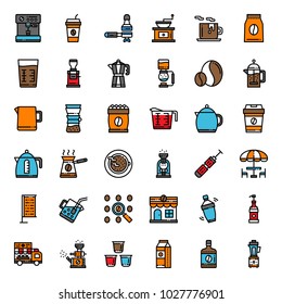 coffee's equipment icon set, isolated on white background