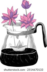 Coffeeshop cafe poster modern abstract illustration
