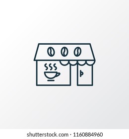 Coffeeshop icon line symbol. Premium quality isolated coffeehouse element in trendy style.
