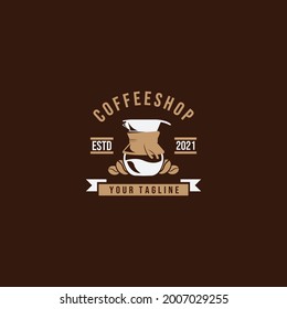 Coffeeshop Logo With A Brown And White Color