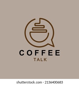 Coffeeshop Logo Design Concept With A Combination Of Bubble Chat