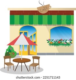 coffeeshop with outside table set
