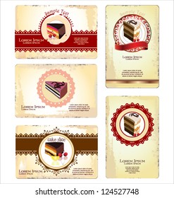 Coffee,tea and cakes menu or business card template