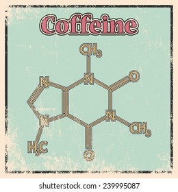 coffeine formula background, illustration in vector format 