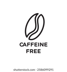 coffeine free icon black and white vector outline sign
