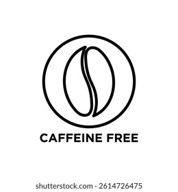 coffeine free icon black and white vector sign