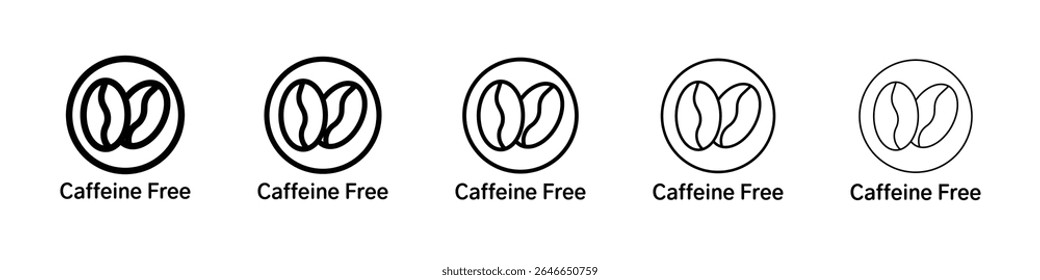 coffeine free icon flat simple outline logo