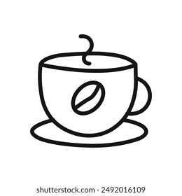 coffeine free icon linear graphics set vector