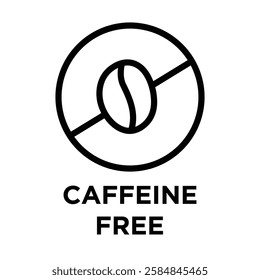 coffeine free icon Thin line art isolated