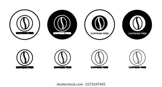 coffeine free icon vector line logo mark or symbol set collection outline style