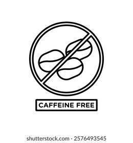 coffeine free icon vector outline logo sign