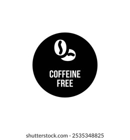 coffeine free icon web design in vector