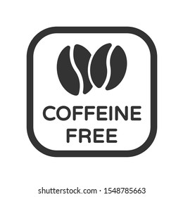 Coffeine free vector icon. Product free allergen ingredient symbol. No coffeine vector icon. Food intolerance stock vector illustration for printing on food packaging