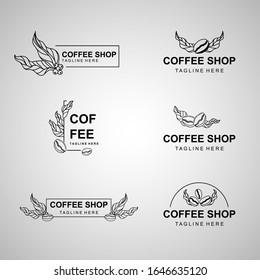 Coffeshop hand drawn logo bundle