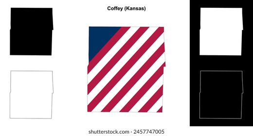 Coffey County (Kansas) outline map set