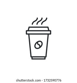 Cofffee Paper cup line icon - Coffee Cup Icon - vector