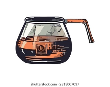 cofffee pouring liquid, glass maker icon isolated