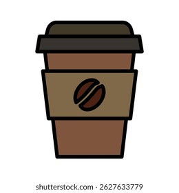 Coffie cup icon on white background