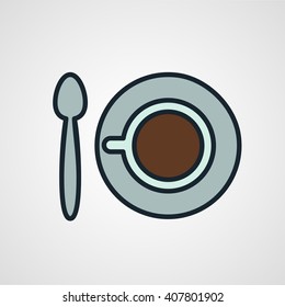 A coffie cup vector icon, sign, symbol. Cafe logo design element.