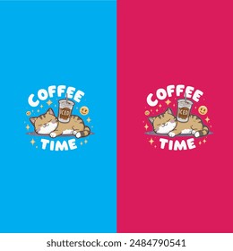 coffie time art vector illustration