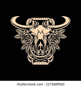 coffin bull tattoo vector design