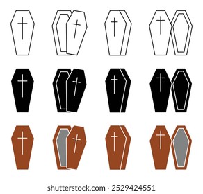 Icono de entierro de ataúd en formato de Vector