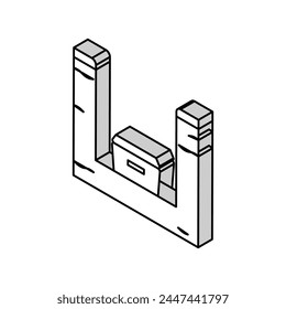 coffin in burial pit isometric icon vector. coffin in burial pit sign. isolated symbol illustration